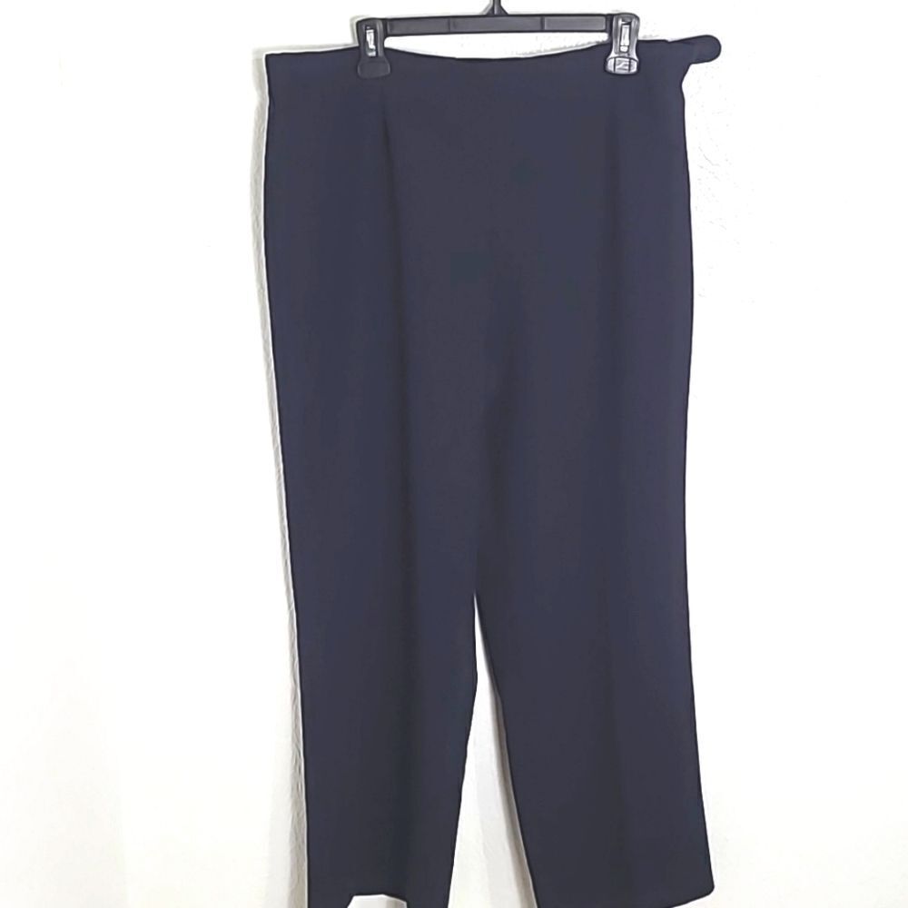Coldwater Creek Navy Blue Dress Pants, Wide-leg, Side Zipper, Size 16P